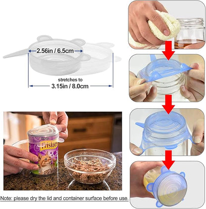 Silicone Can Lids, Reusable Silicone Stretch Lids - Image 3