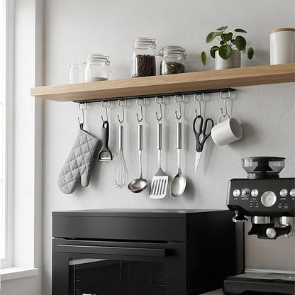 Cociat 2PCS Utensil Racks with 8 Hooks 17 Inch Kitchen Utensil Holders Hanging - Image 5