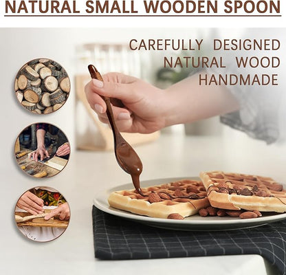 6 PCS Wooden Spoons for Honey, 6.7 inch Small Wooden Spoons - Image 5
