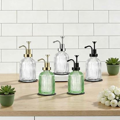 SheeChung Clear Glass Soap Dispenser, 12 Oz Liquid Hand Soap Dispenser - Image 7