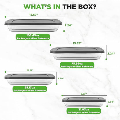 NutriChef 8-Piece Deep Glass Baking Dish - Image 7