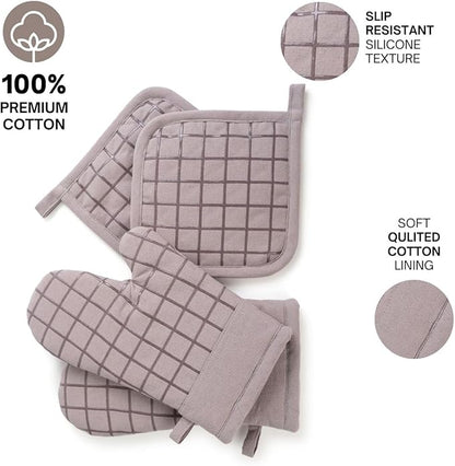 Oven Mitts and Pot Holders Set for Kitchen | 4 Pc Set| Heat Resistant Up to - Image 4