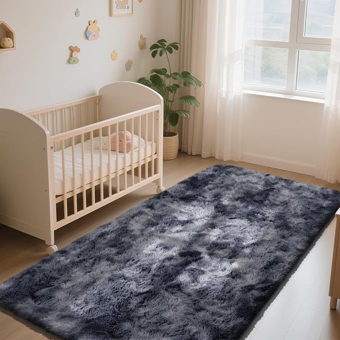 Soft Runner Rugs for Bedroom, Mottling Dark Grey 2x8 Runners for Hallways - Image 4