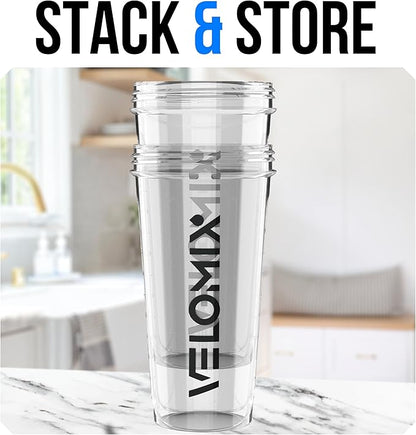 VELOMIX -2 Pack- 28 oz Protein Shaker Bottles - Image 6