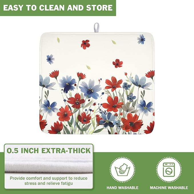 4th of July Floral Dish Drying Mat - Image 5