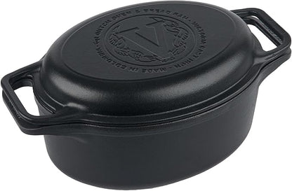 Victoria 6-Quart Cast Iron Oval Dutch Oven, Combination Combo Cooker Pot and by VictoriaCastIron