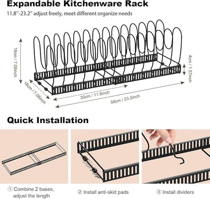 Housolution 2 Pack Pot and Pan Organizer, Pan Lid Holder Storage Rack - Image 5