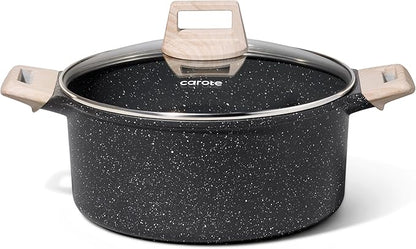CAROTE Nonstick Stock Pot with Lid Soup Pot, 6 Quart Casserole with Lid by CAROTE