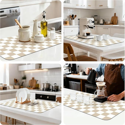 17" x 32" Checkered Dish Drying Mat - Image 8