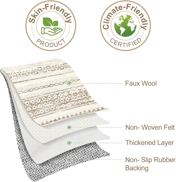 Nakagishi Area Rug Living Room Rugs: 3x5 Soft Machine Washable Boho Neutral - Image 6