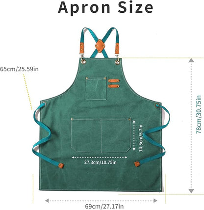 Tosewever Canvas Cross Back Chef Cotton Aprons - Image 5