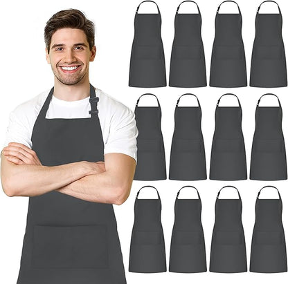 Adjustable Bib Apron 100% Polyester Kitchen Aprons Waterdrop Resistant Aprons by Avalon+Kitchen