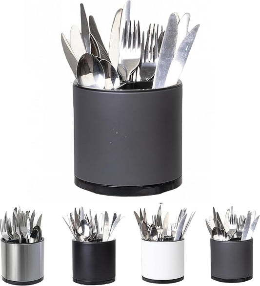 LIBODOUR Silverware Organizer Kitchen Utensil Holder 360°Rotating by ModernandFarmhouseUtensilHolder