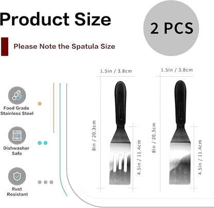 Small Spatula Professional Mini Serving Spatula, 2 Pieces Stainless Steel Metal - Image 2