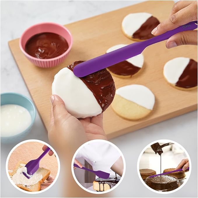 HOTEC 600℉ Heat Resistant BPA-Free Silicone Rubber Spatula Set - Image 3