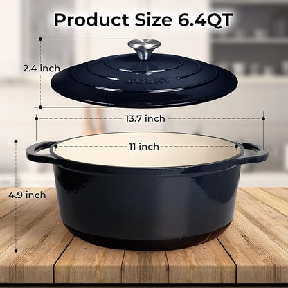 Zulay Kitchen 6 Quart Enameled Cast Iron Dutch Oven Pot - Image 8