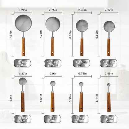 Measuring Cups and Spoons Set, Premium Stainless Steel Measuring Cups and - Image 5