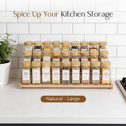 Spice Rack Organizer for Cabinet, 18in Bamboo Tiered Spice Rack，Used for - Image 4