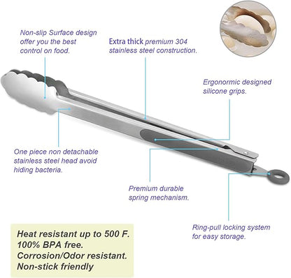 ALLWIN-HOUSEWARE W 304 Stainless Steel Kitchen Cooking Tongs - Image 5