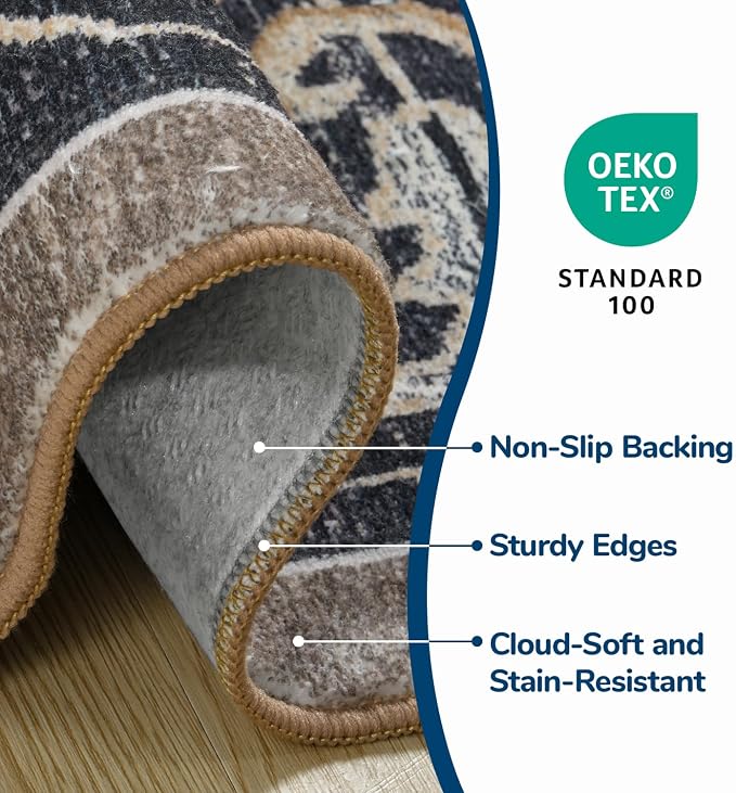 Lessymo Area Rugs 5x7, Machine Washable Area Rug, Super Soft Faux-Wool Area Rugs - Image 3