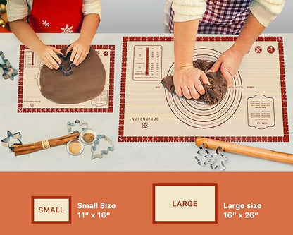 2 Pack Non Stick 26''x16'' Extra Large Thick Silicone Pastry Mat and 16''x11'' - Image 8