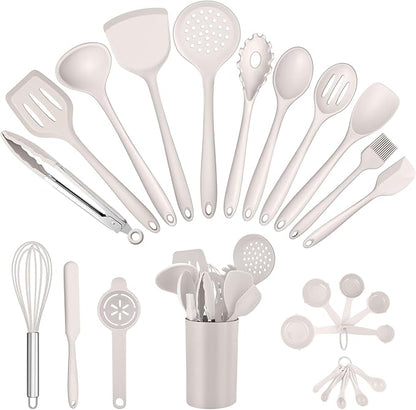 E-far Silicone Cooking Utensils Set, 25 Piece Kitchen Utensils by E-far