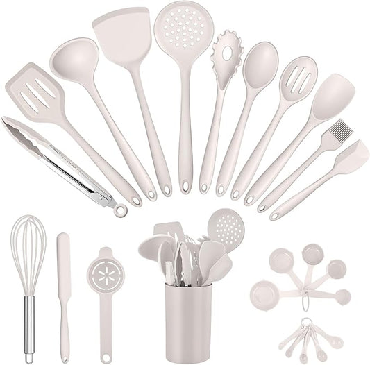 E-far Silicone Cooking Utensils Set, 25 Piece Kitchen Utensils by E-far