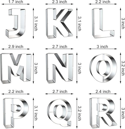 Alphabet Letter Cookie Cutters Shapes Large 3 Inch - Image 3
