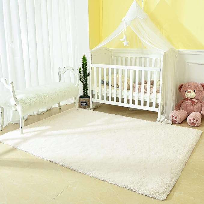 Andecor Soft Fluffy Bedroom Rugs, 6 x 9 Feet Indoor Shaggy Plush Area Rug - Image 2