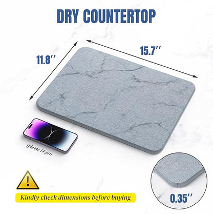 Quick Dry Stone Drying Mat for Kitchen Counter, Water-Absorbent Diatomaceous - Image 5