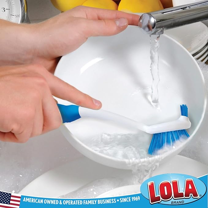 Dish Brush Scrubber for Kitchen, 2 Pack, by LOLA, Has Stiff Bristles & Food - Image 5