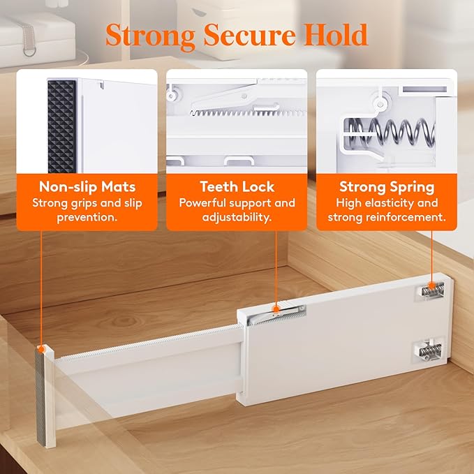 Lifewit 12 Pack 4" High Drawer Dividers 34-56cm/13.5-22" Adjustable Drawer - Image 5
