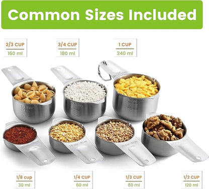 Spring Chef Stainless Steel Measuring Cups Set of 7 - Image 3