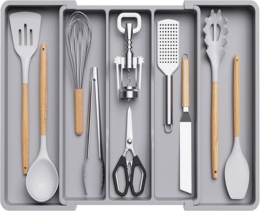 Lifewit Utensil Organizer for Kitchen Drawers, Expandable Cooking Utensil Tray by Lifewit