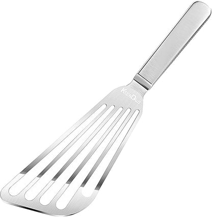 KSENDALO Thin Fish Spatula Stainless Steel -Flexible Slotted Egg Flipper by KSENDALO