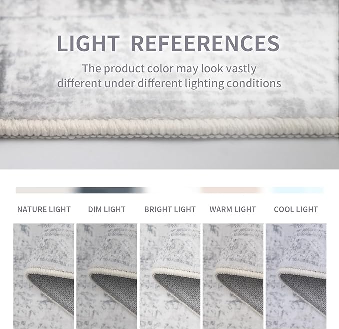 Washable 6×9 Area Rugs for Living Room, Vintage Floral Rug Soft Non Slip Stain - Image 5