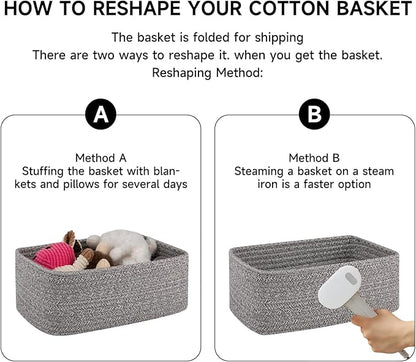 OIASKET 6 Pack Storage Baskets for Shelves, Small Baskets for Shelves, Cute - Image 6