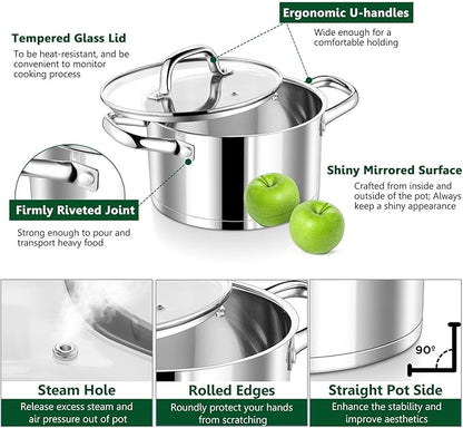 P&P CHEF 8 Quarts Cooking Stock Pot - Image 3