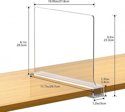 12 PCS Shelf Dividers for Closet Organization Acrylic Clear Closet Shelf - Image 2