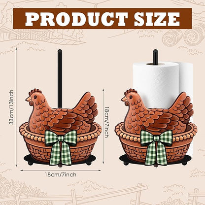 Hen Paper Towel Holder Black Metal Paper Towel Holder Large Decorative Tissue - Image 2