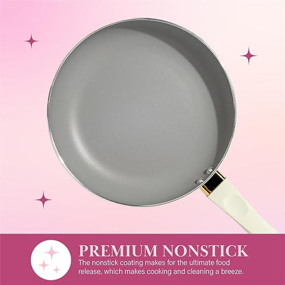 Paris Hilton Epic Nonstick Pots and Pans Set, Tempered Glass Lids, Soft Touch - Image 5