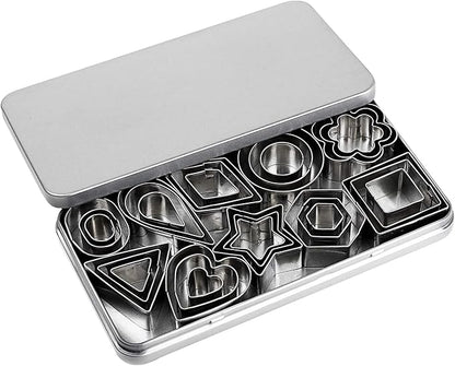 Mini Cookie Cutter Set, 30 Tiny Stainless Steel Cookie Stamps of Rectangle by GELIFATLE