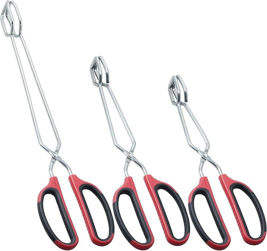 HINMAY Stainless Steel Kitchen Scissor Tongs Set by HINMAY