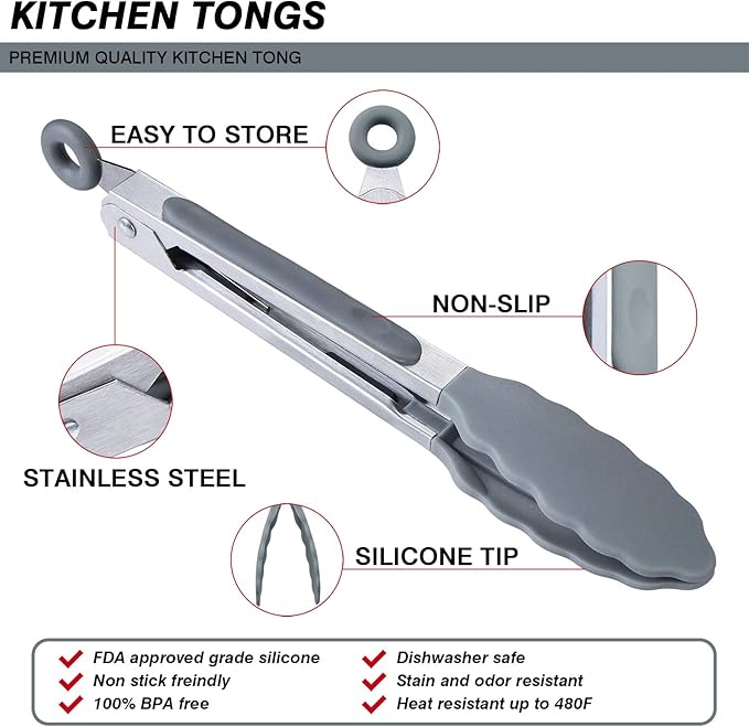 MSY BIGSUNNY Kitchen Food Tongs - Image 4