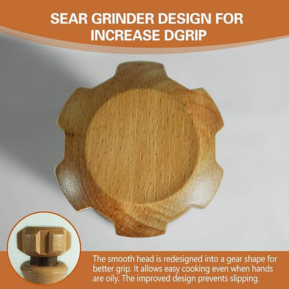 Wooden Salt And Pepper Grinder Set –【Gear-Shape Knob & Effortless Grinding】8 - Image 2