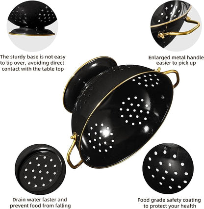 Metal Colander 2 Pack, 3.5 Quart Powder Coated Self-draining Solid Ring Base - Image 5