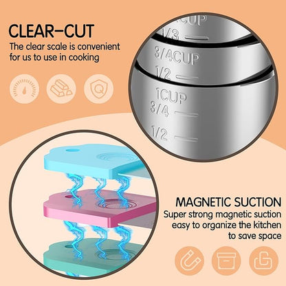 Magnetic Measuring Cups, 8 Stainless Steel Nesting Measuring Cup Set - Image 2