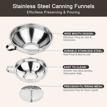 Canning Funnel with Strainer, Wide Mouth Canning Funnels - Image 5