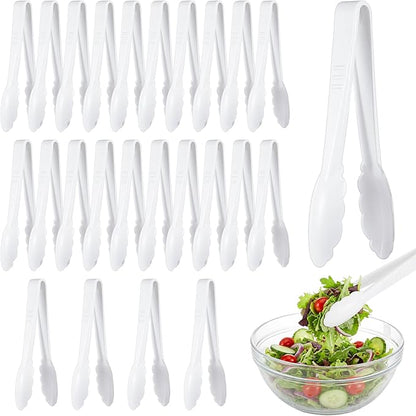 Tessco for you 25 Pcs Plastic Tongs for Serving Bulk, 9 Inch Plastic Disposable by Tessco