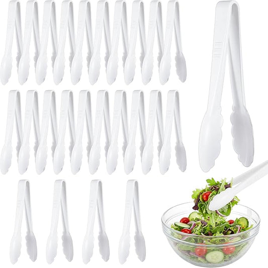 Tessco for you 25 Pcs Plastic Tongs for Serving Bulk, 9 Inch Plastic Disposable by Tessco